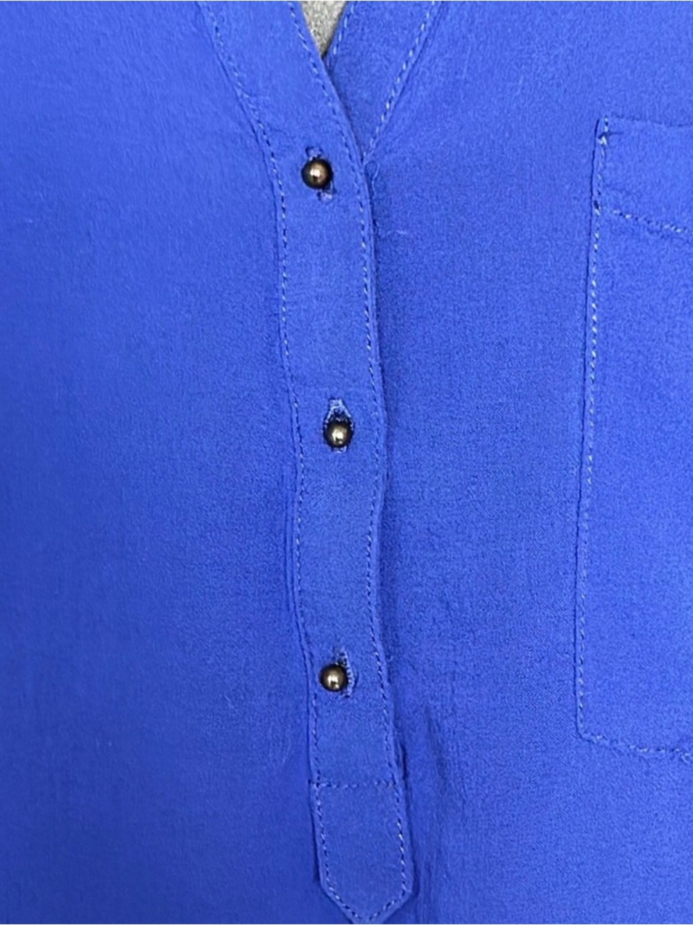 ZARA Basics Royal Blue Flowy V-Neck Tunic Blouse Women’s XS - Picture 4 of 12